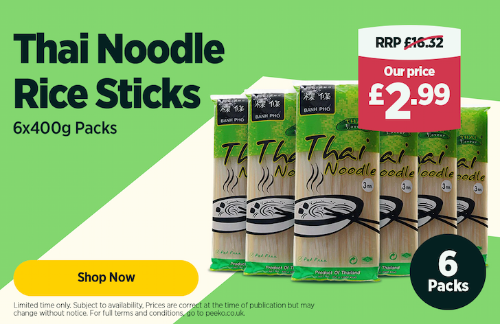 6 packs of Thai Noodle Rice Sticks for £2.99