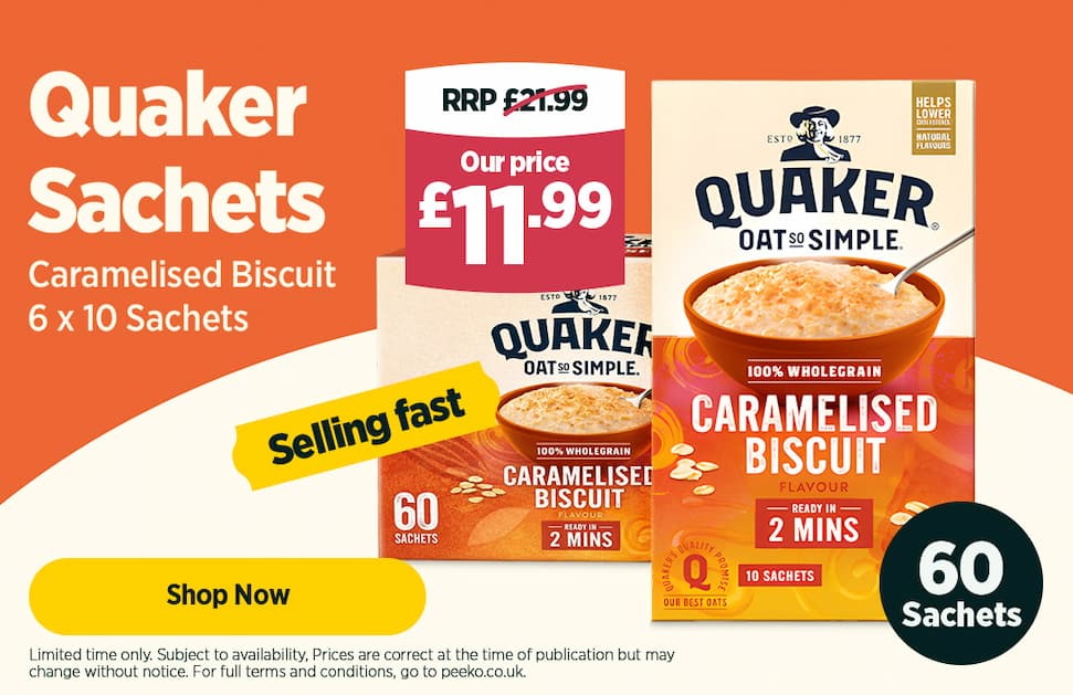 Qauker Oat So Simple Caramelised Biscuit Sachets 6 x 10pack