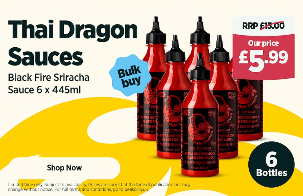 Thai Dragon Black Fire Sriracha Sauce 6x 445ml