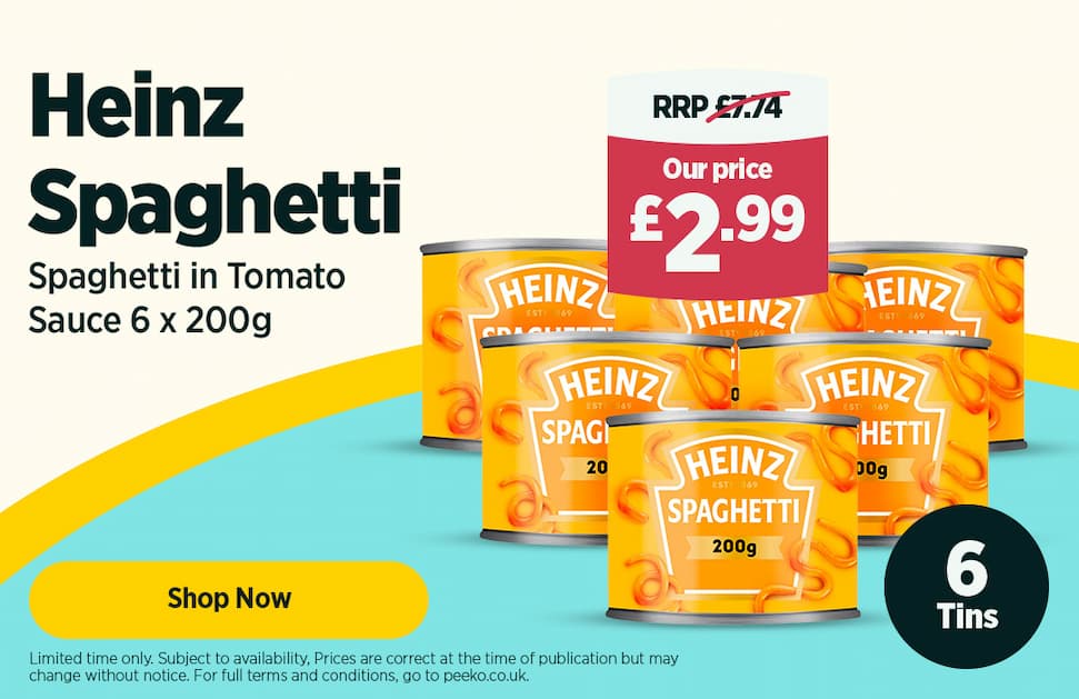 6 tins of Spaghetti for £2.99
