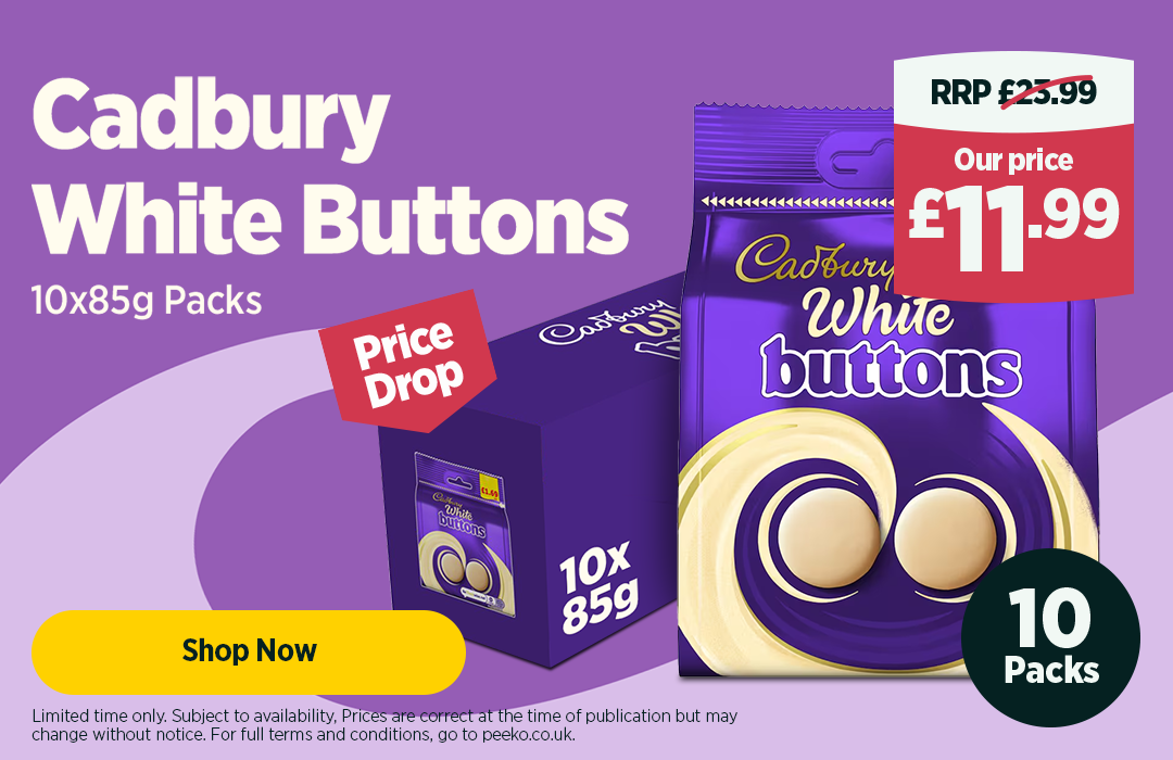 Cadbury White Chocolate Buttons 10 x 85g
