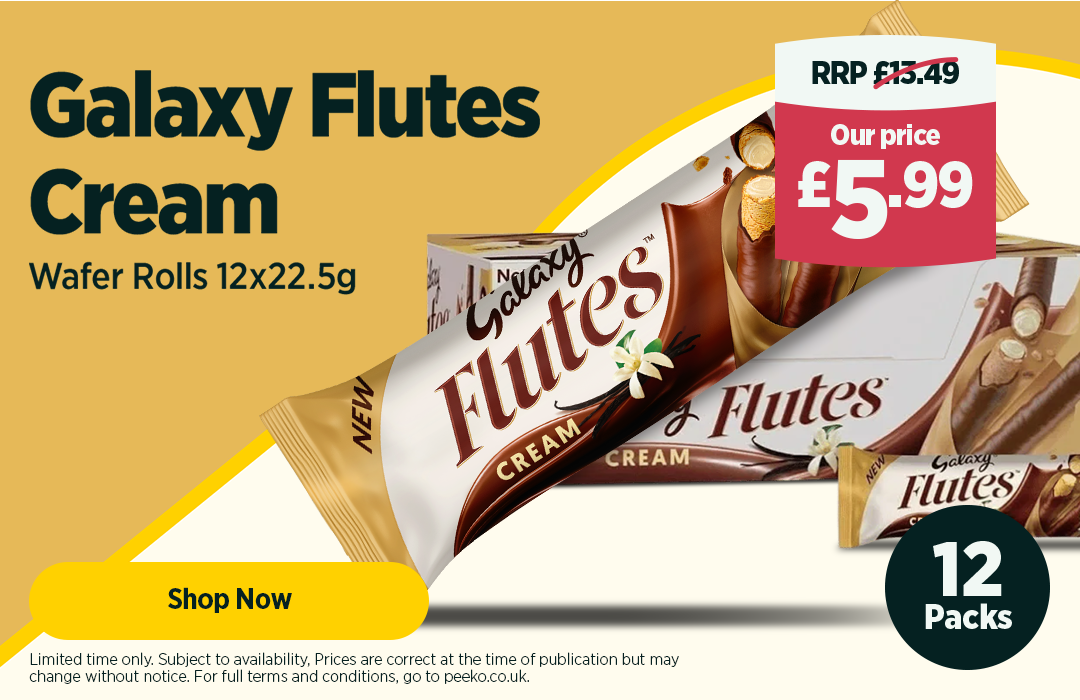 Galaxy Flutes - 12 packs for £5.99