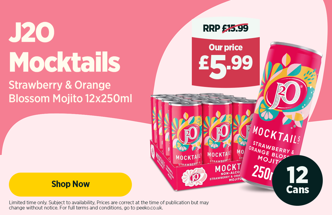 J2O Strawberry & Orange Blossom Mojito Mocktail 12 x 250ml