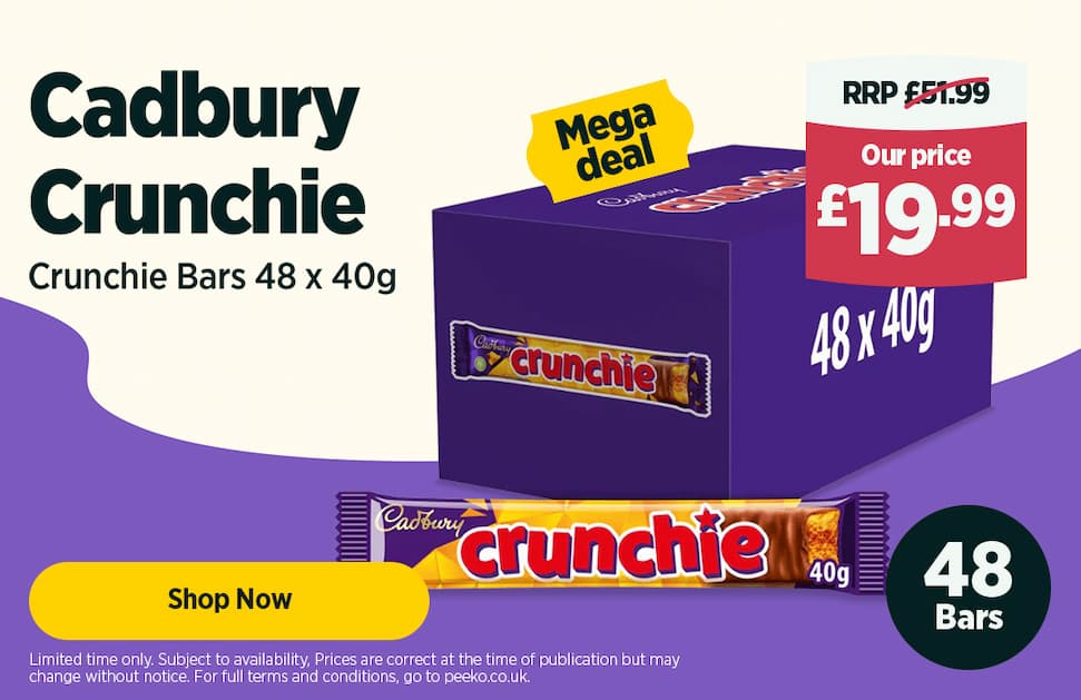 Cadbury Crunchie Chocolate Bar 48 x 40g