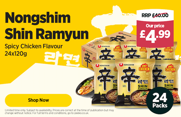 24 packs of Nongshim Noodles for £4.99