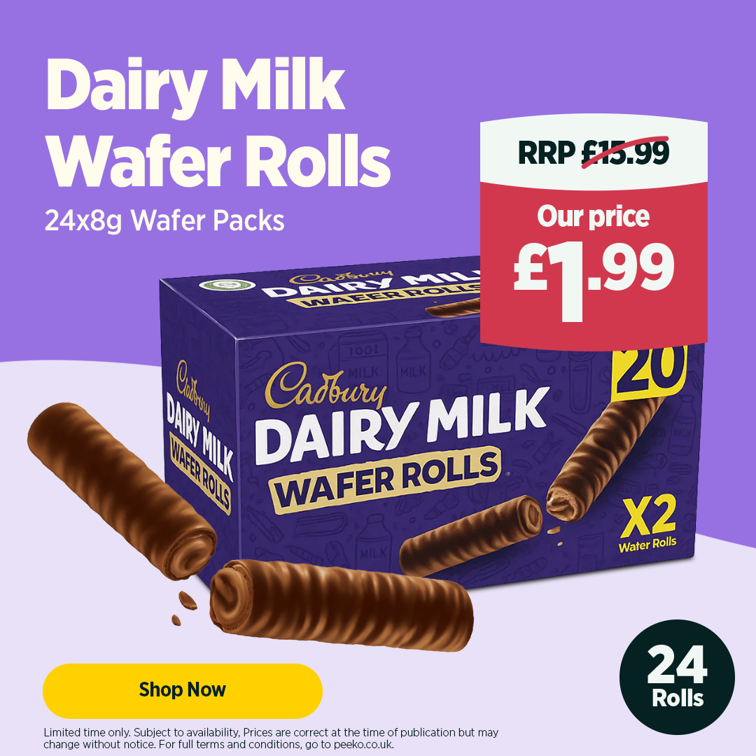 24x Cadbury Dairy Milk Wafer Rolls for £1.99
