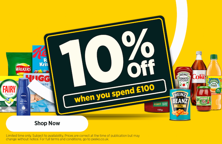 Extra 10% off when you spend £100