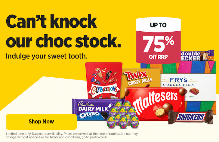 Up to 75% off Chocolate