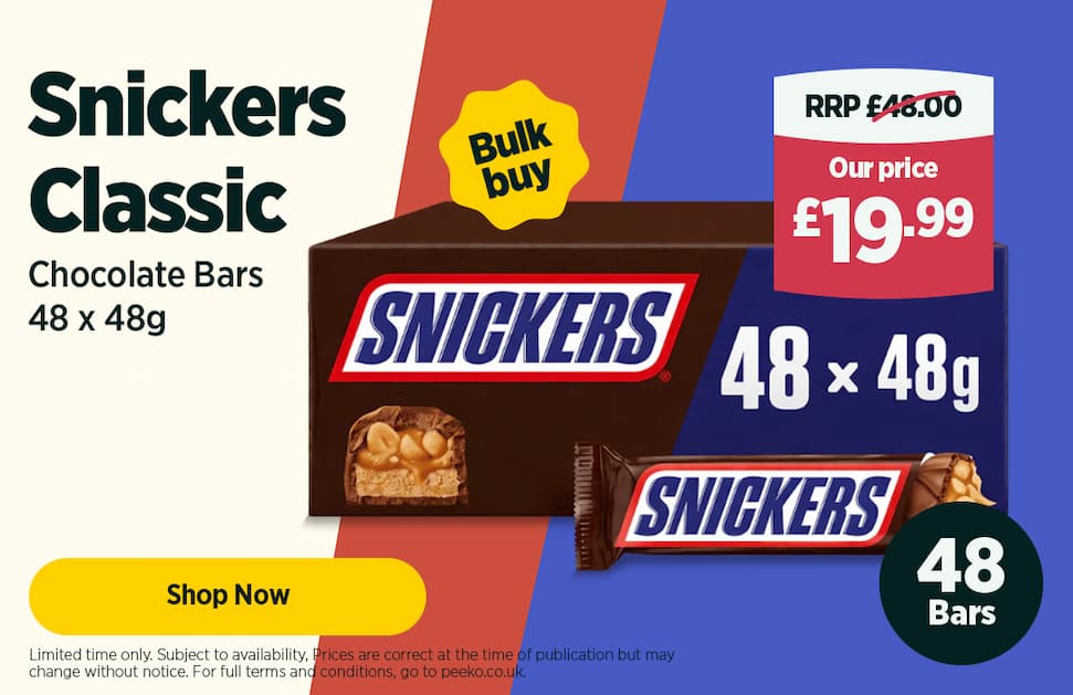 Snickers Classic Chocolate Bars Case 48 x 48g