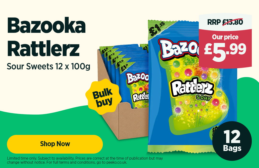Bazooka Rattlerz Sour - 12 x 100g