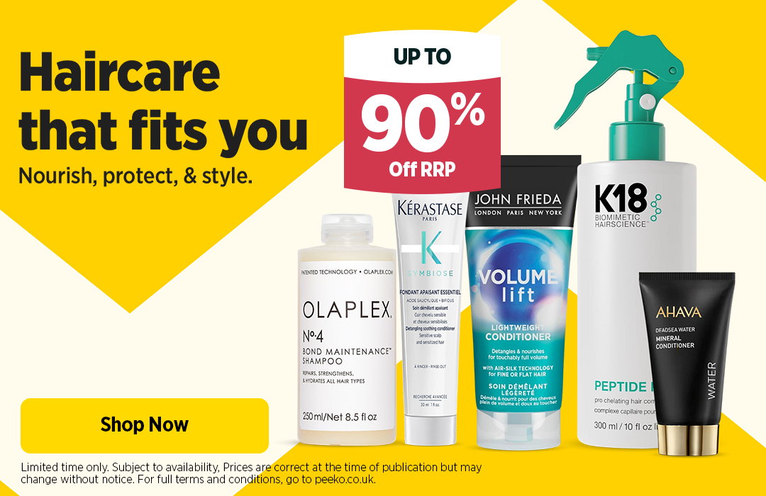Up to 90% off Haircare products