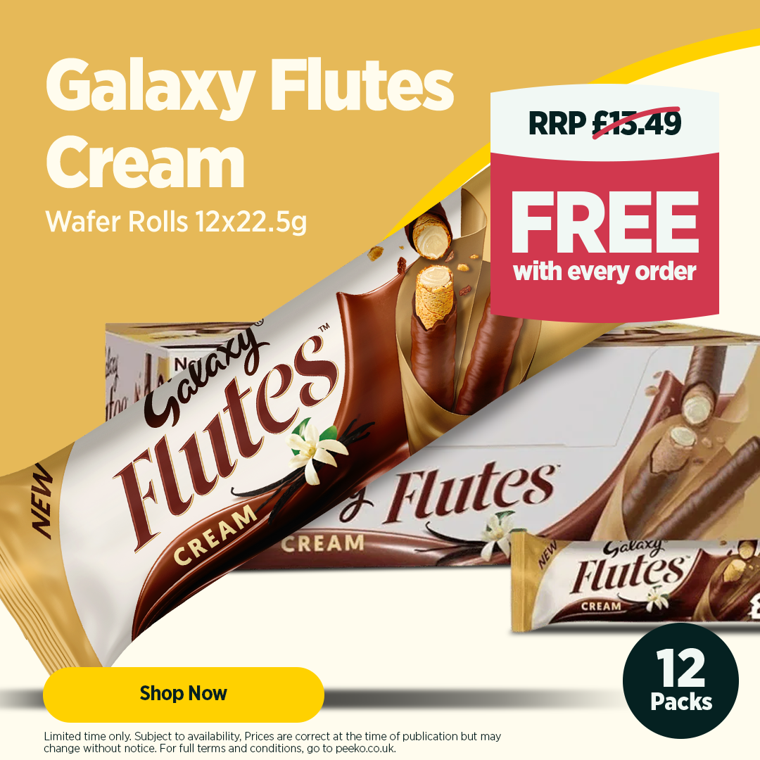 Galaxy Flutes Cream Wafer Rolls Vanilla 12 x 22.5g