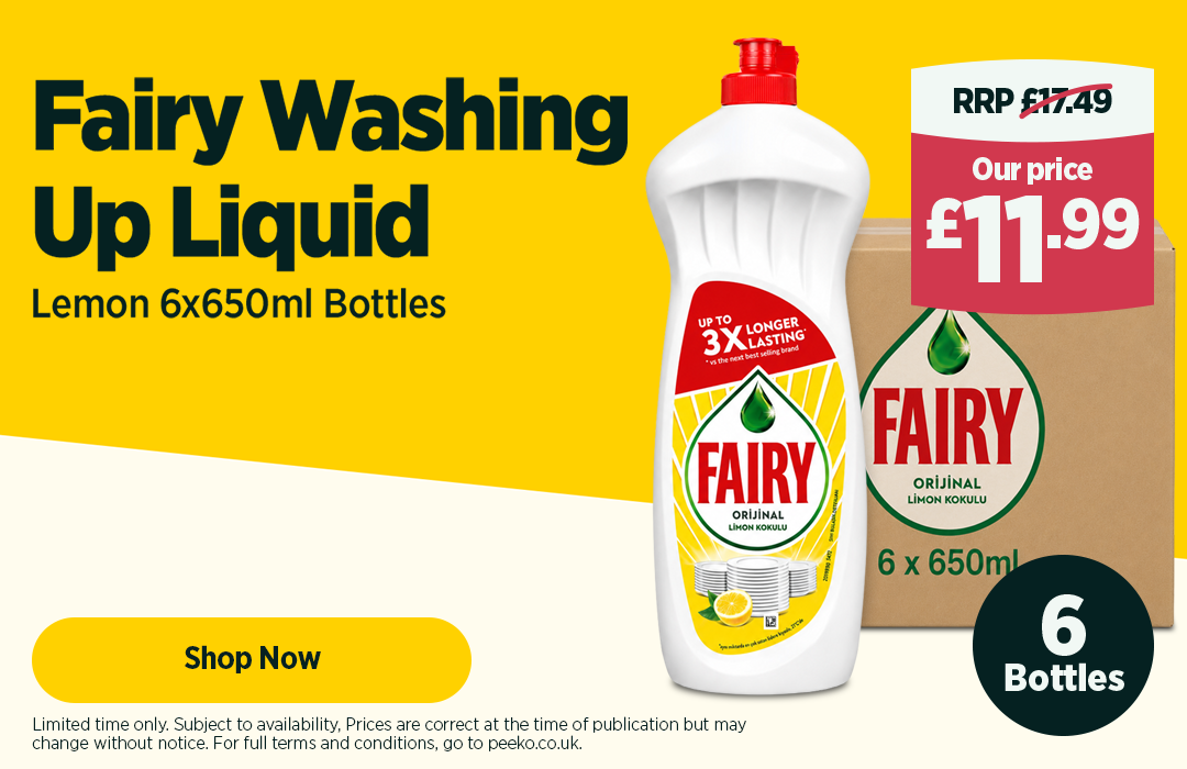 Fairy Lemon Washing Up Liquid - 6 x 650 ml