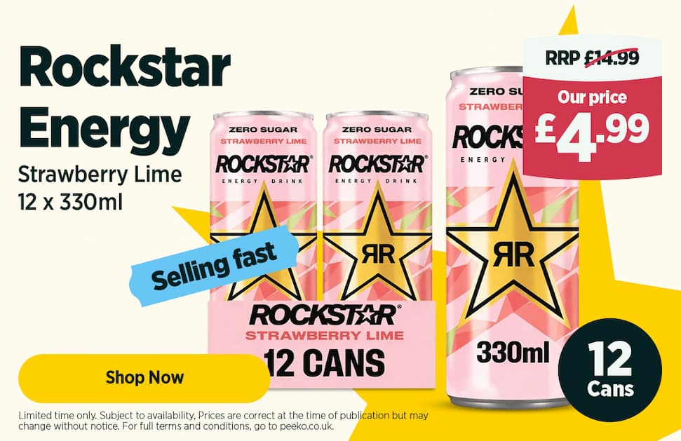 Rockstar Energy Drink Strawberry Lime 12 x 330ml