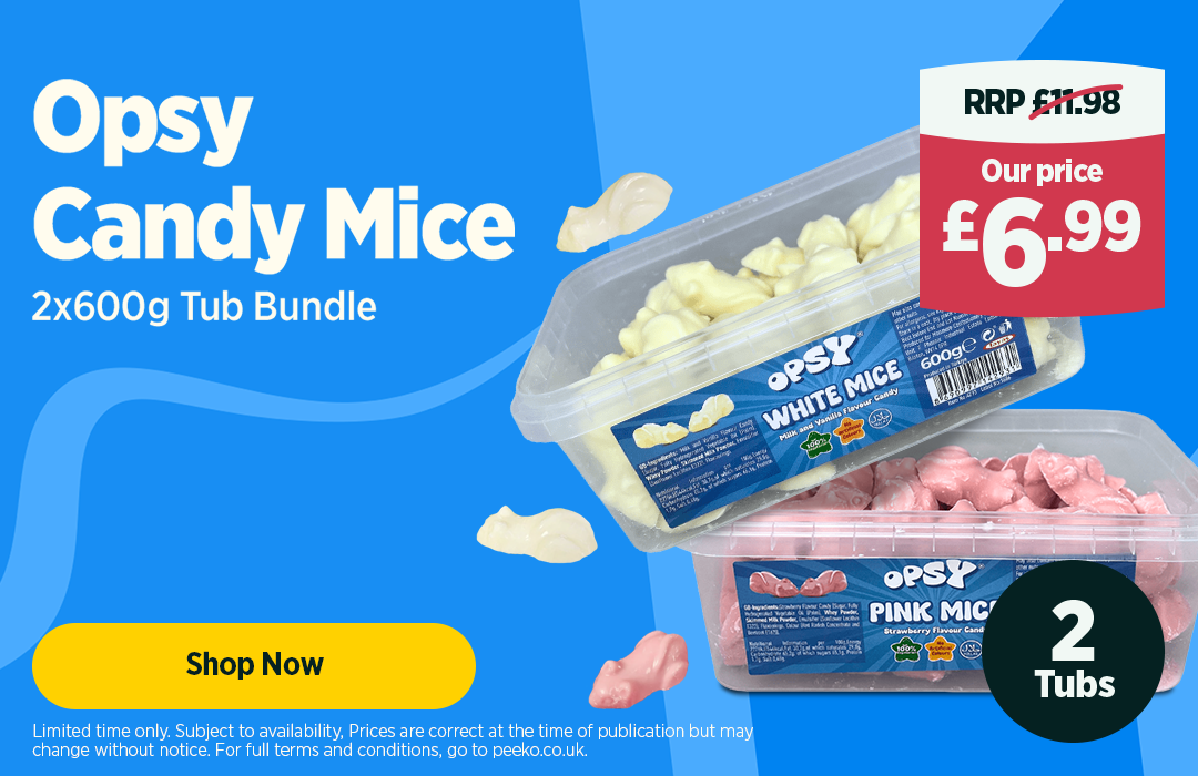 2 x 600g Tubs MULTIBUY Opsy Mice Tubs - 1.2kg For £6.99