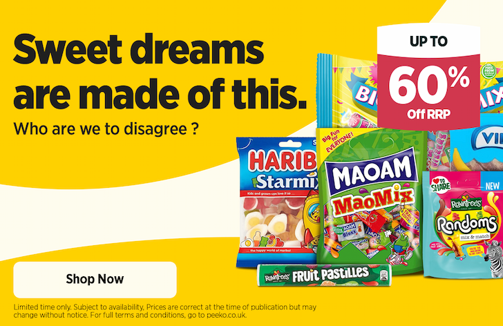 Up to 60% off Sweets