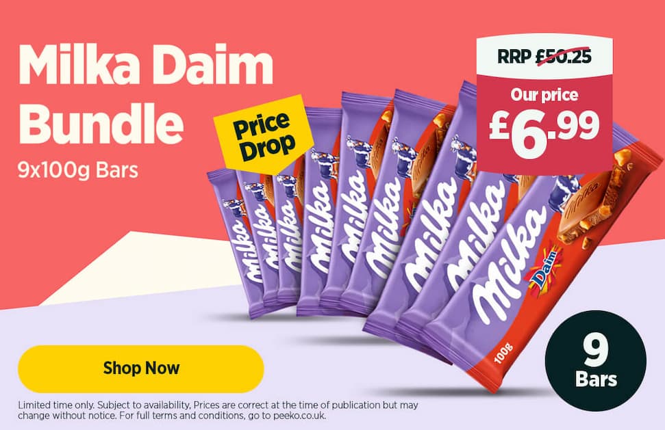 9 Milka Daim Bars for £9.99