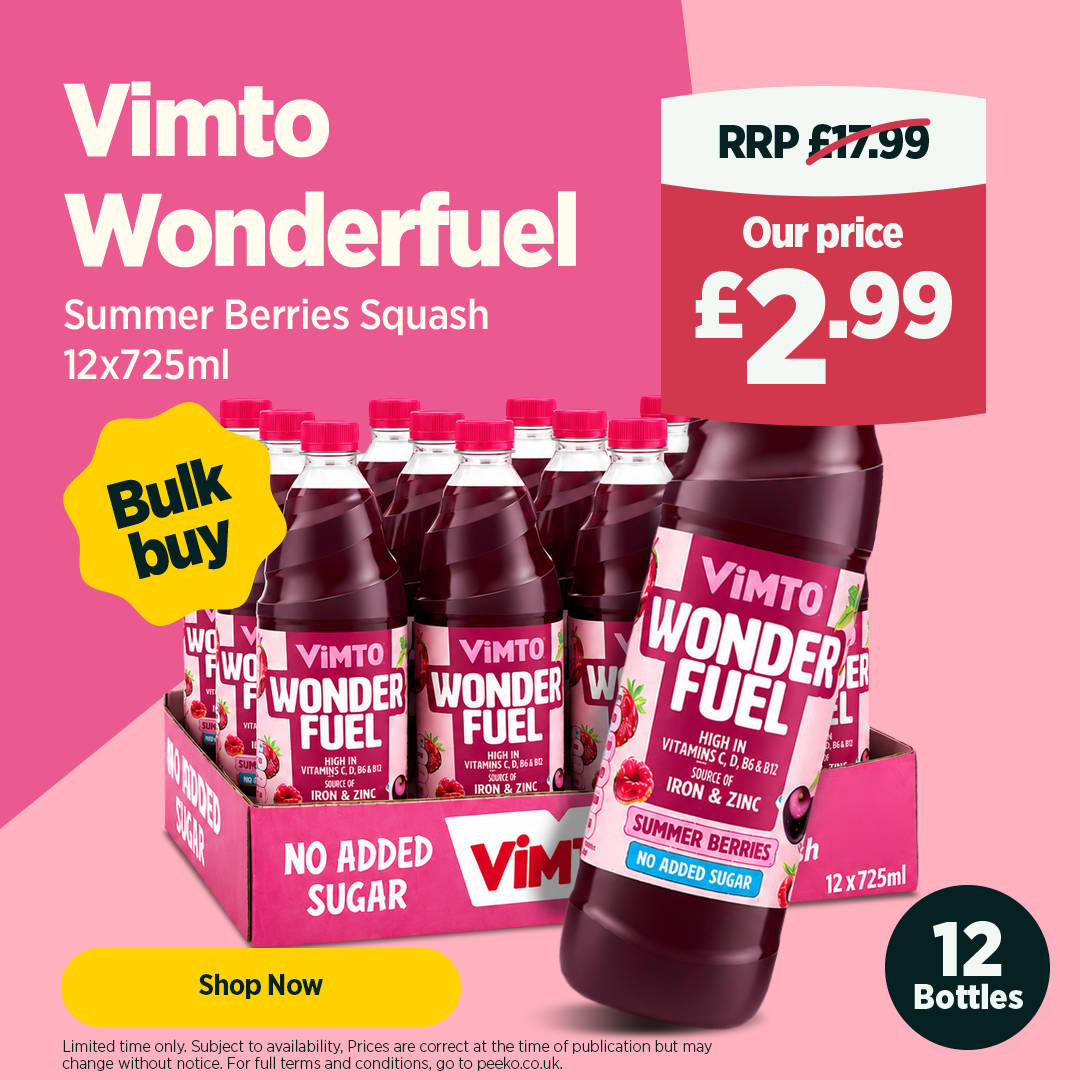 Vimto Wonderfuel Summer Berries Squash 12 x 725ml
