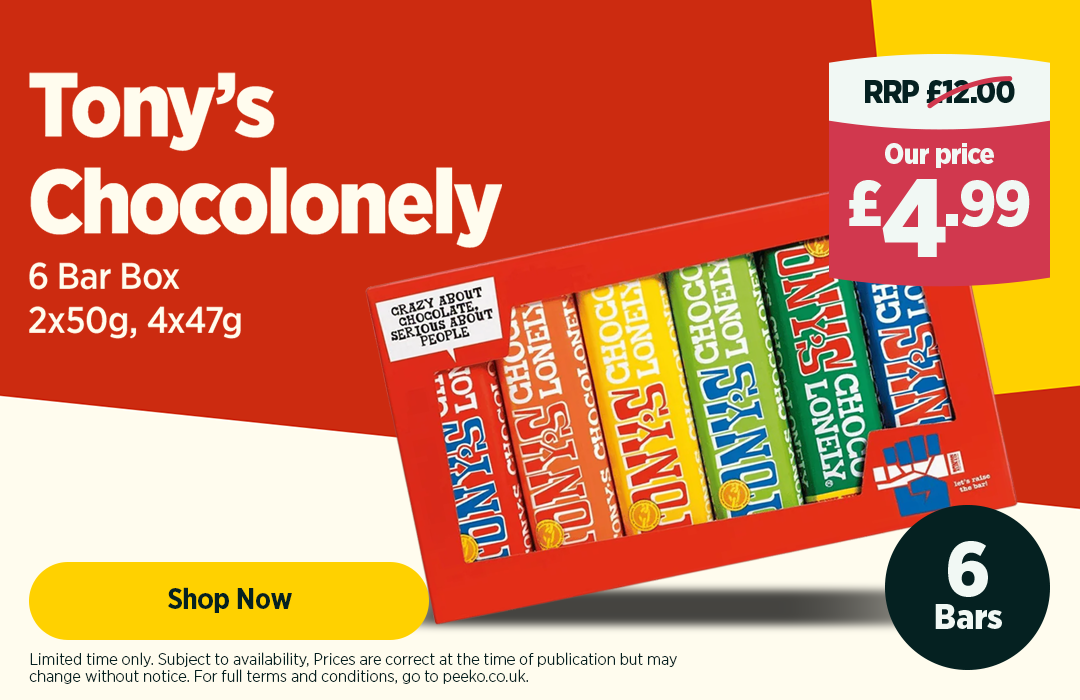 2 x 50g, 4 x 47g Tony's Chocolonely 6 Bar Chocolate Assortment