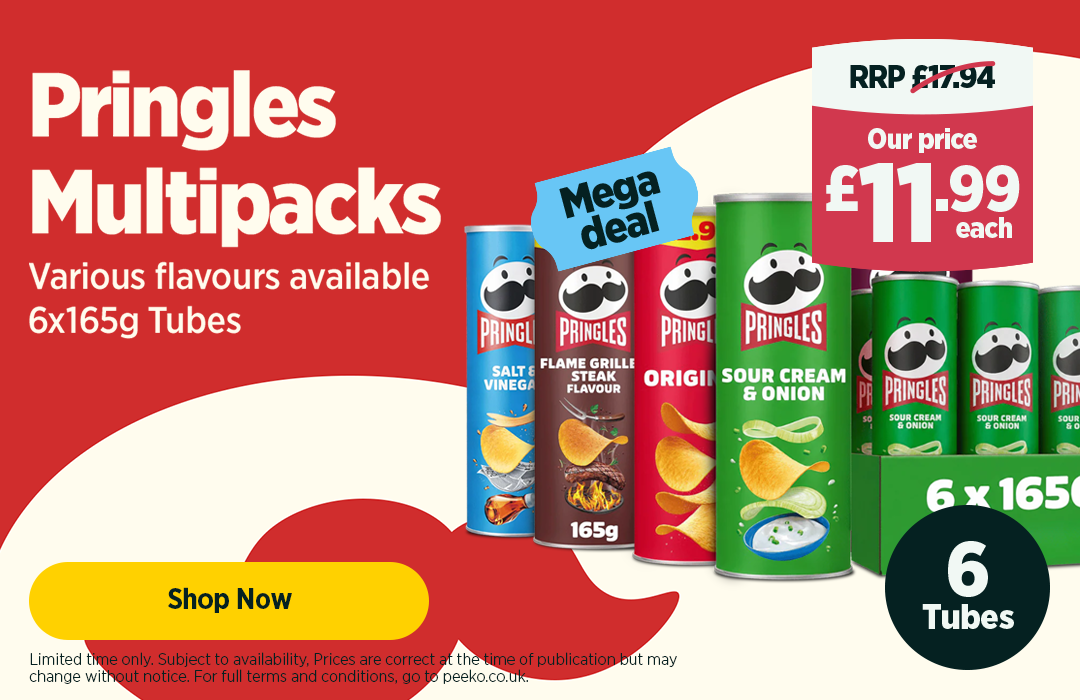 6 large tubes of Pringles for £11.99