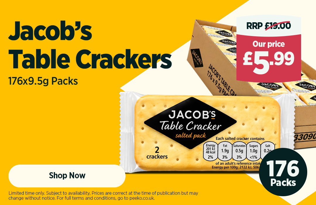 176 Jacob's Crackers for £5.99