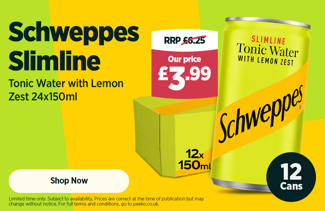 Schweppes Slimline Tonic Water with Lemon Zest 12 x 150ml