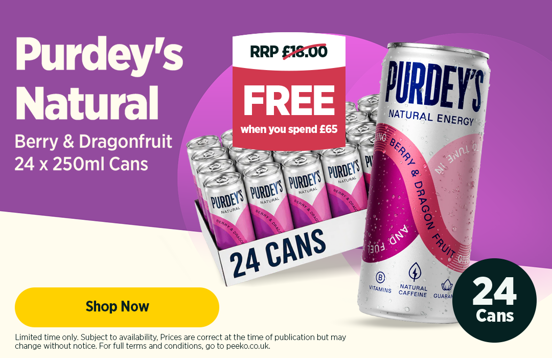 Purdey's Berry & Dragonfruit 24 x 250ml SPEND £65 - WE ADD IT FOR FREE