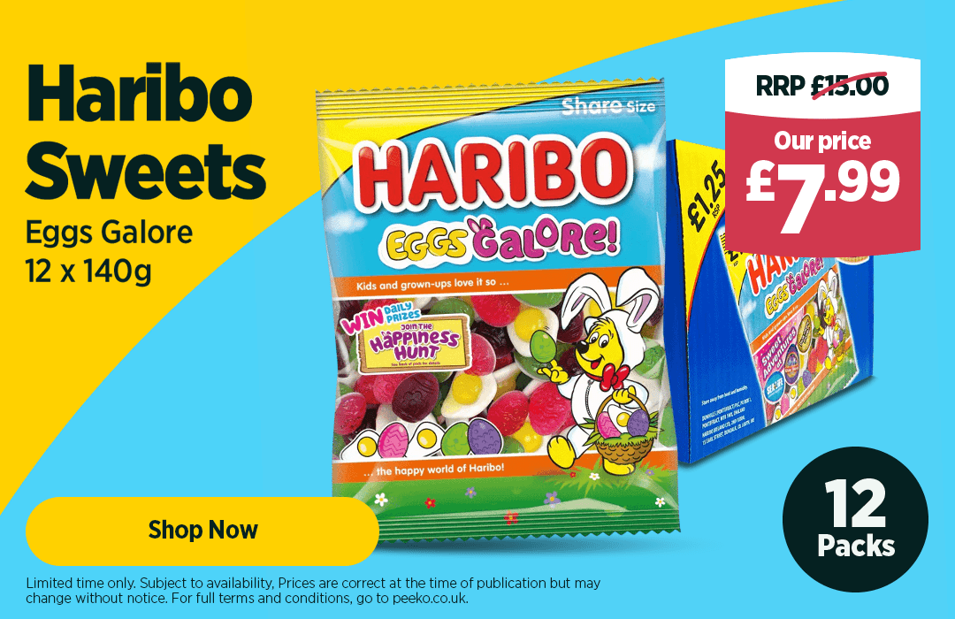 Haribo Eggs Galore Fruit Flavour Sweet Foam Gums 12 x 140g