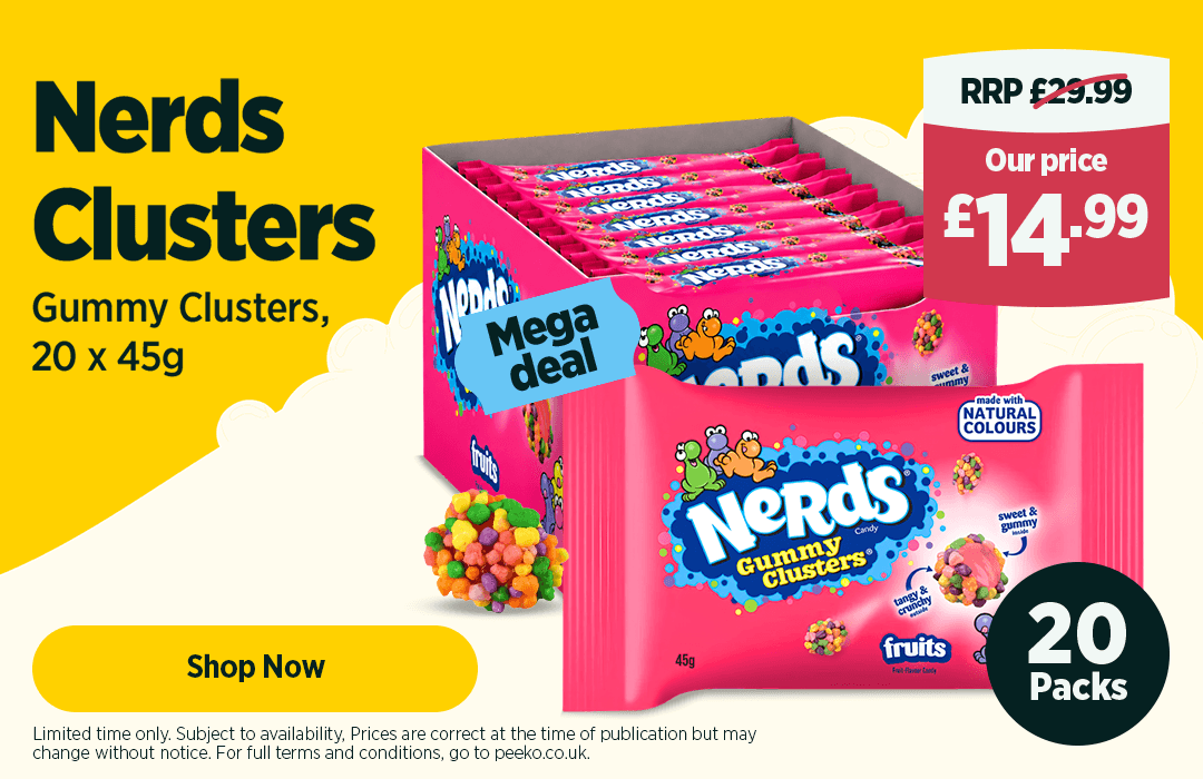 Nerds Fruit-Flavour Candy Gummy Clusters 20 x 45g