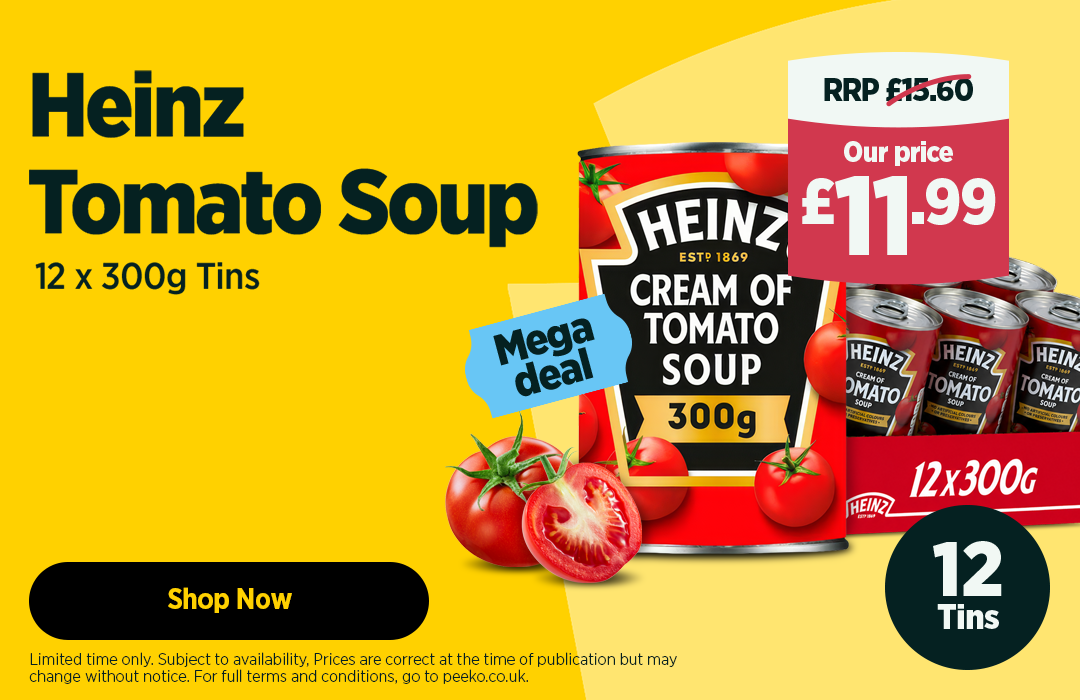 12 Tins of Tomato soup for £11.99