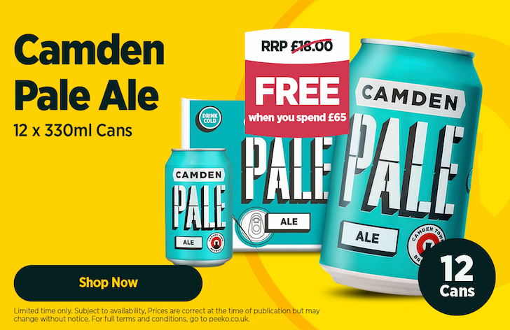 12 cans of Camden Pale Ale for free when you spend £65