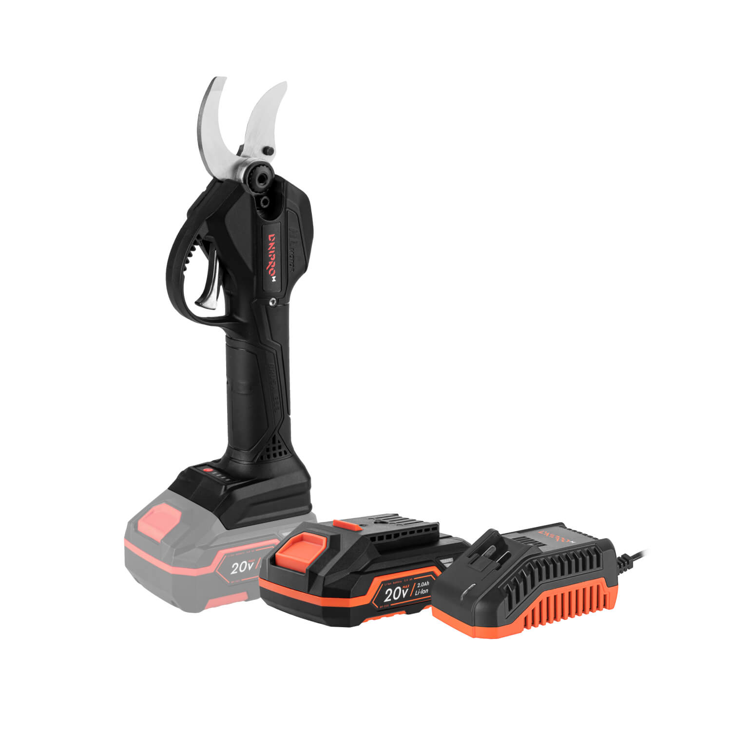 Акумуляторний секатор Dnipro-M DPS-200BC ULTRA + Акумуляторна батарея BP-220 + Зарядний пристрій FC-230