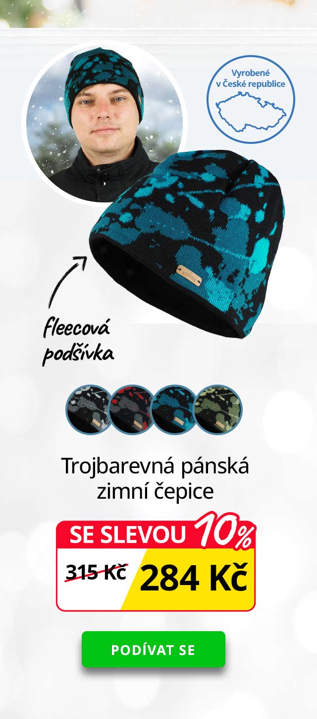 Trojbarevná pánská zimní čepice