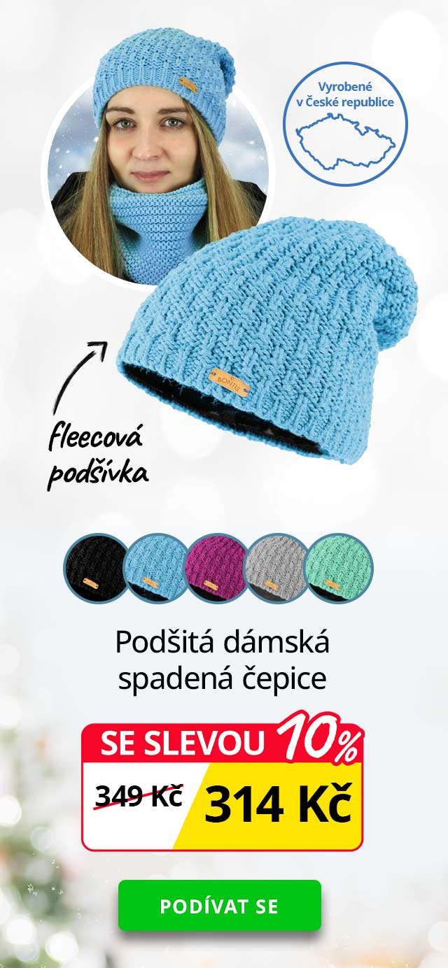 Podšitá dámská spadená čepice