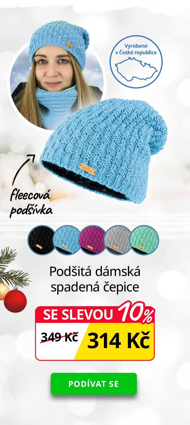 Podšitá dámská spadená čepice