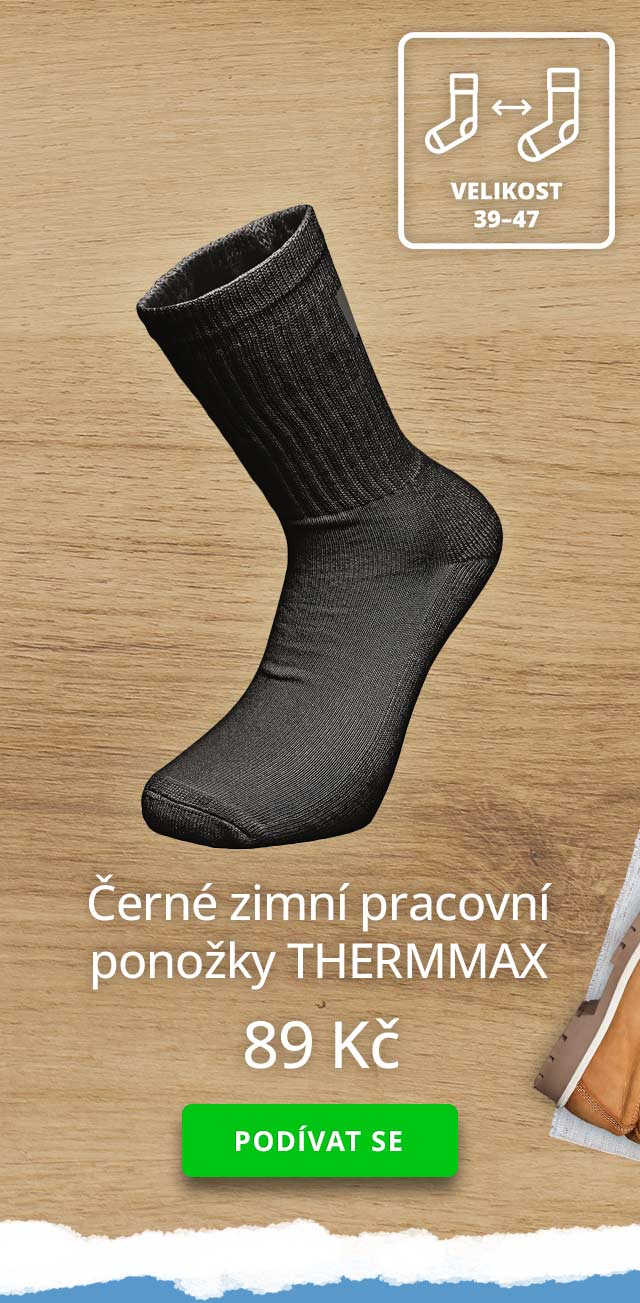 Černé zimní pracovní ponožky THERMMAX