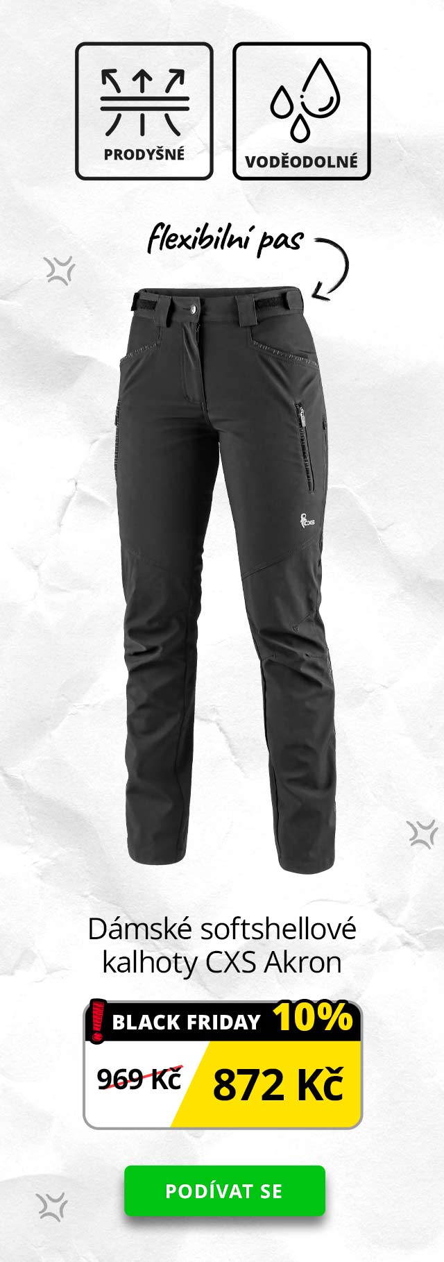 Dámské softshellové kalhoty CXS Akron