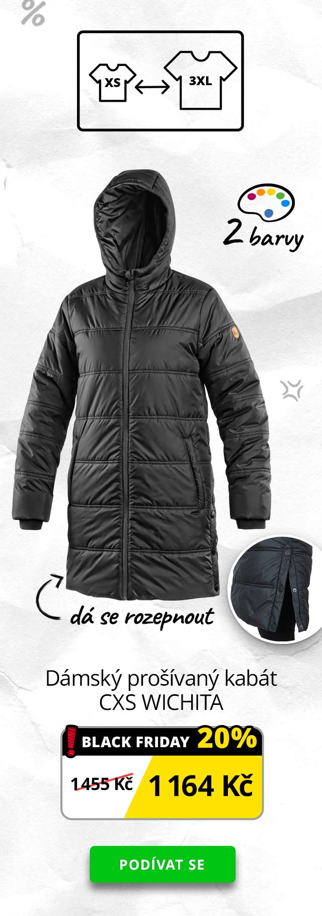 Dámský prošívaný kabát CXS WICHITA 