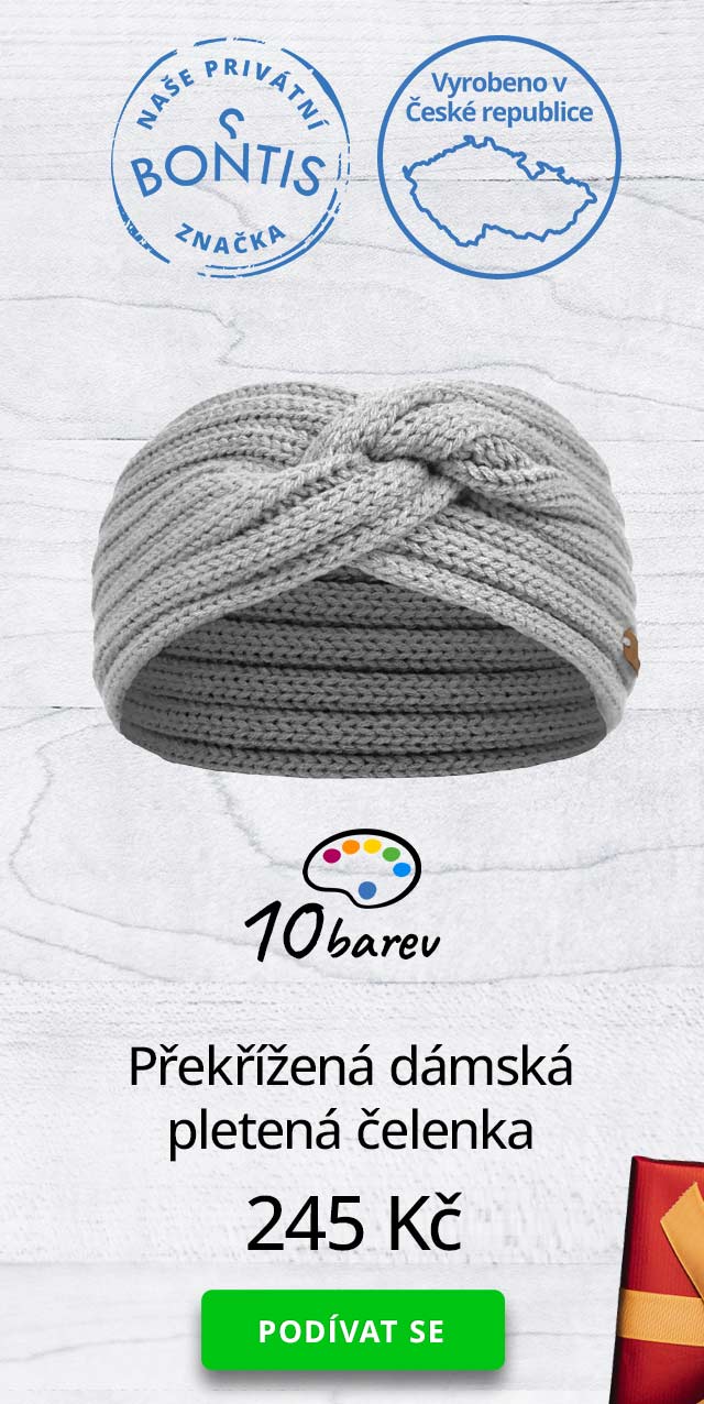 Překřížená dámská pletená čelenka