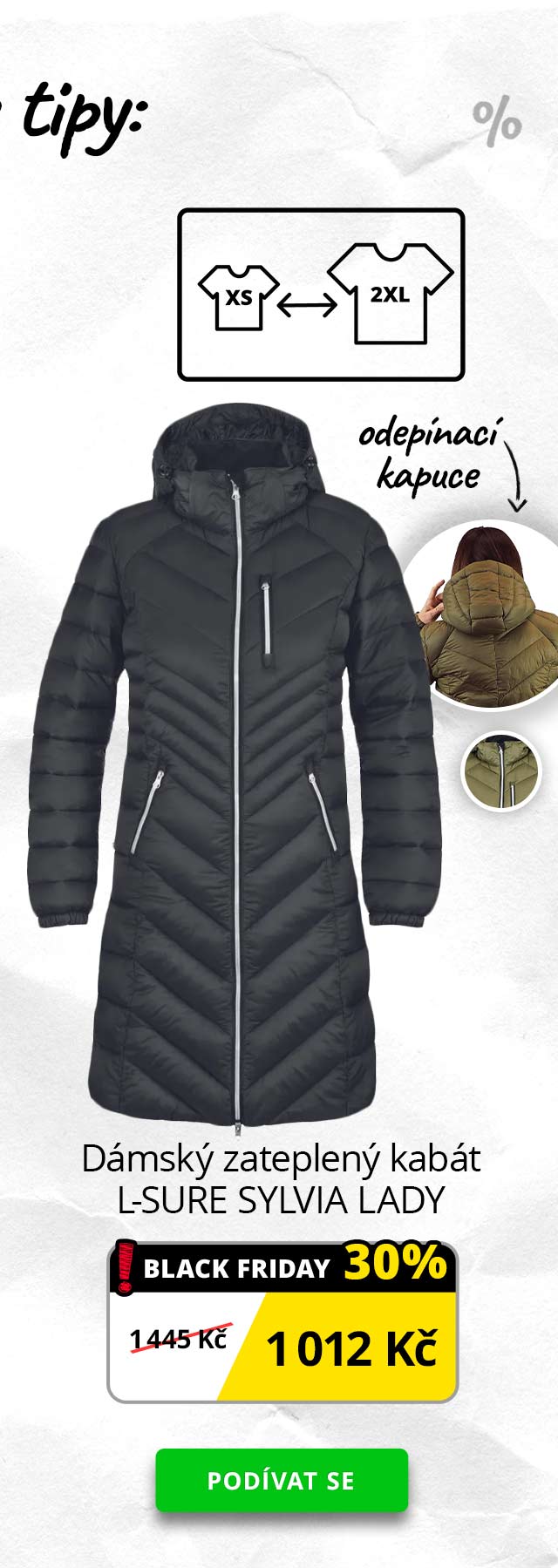 Dámský zateplený kabát L-SURE SYLVIA LADY