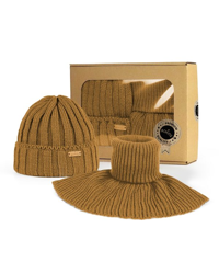 Dárkové balení: Pánská čepice s žebrovaným vzorem a nákrčník