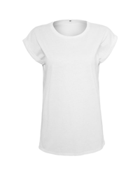 Volné dámské tričko s ohrnutými rukávy