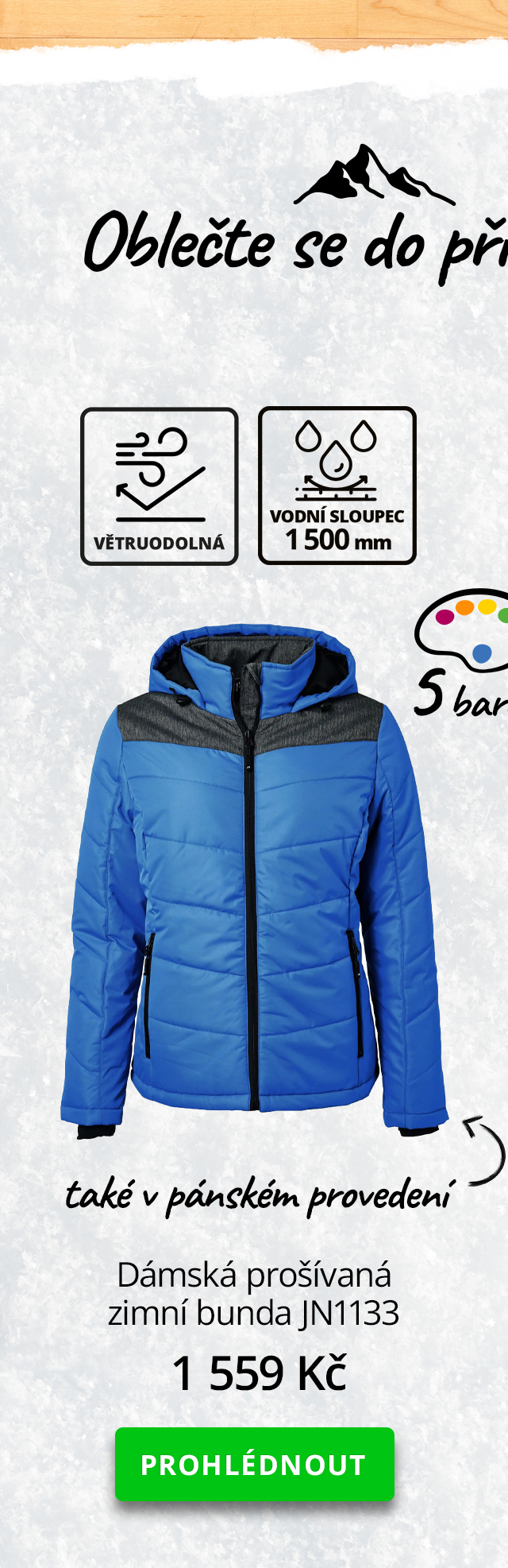 Dámská prošívaná zimní bunda JN1133