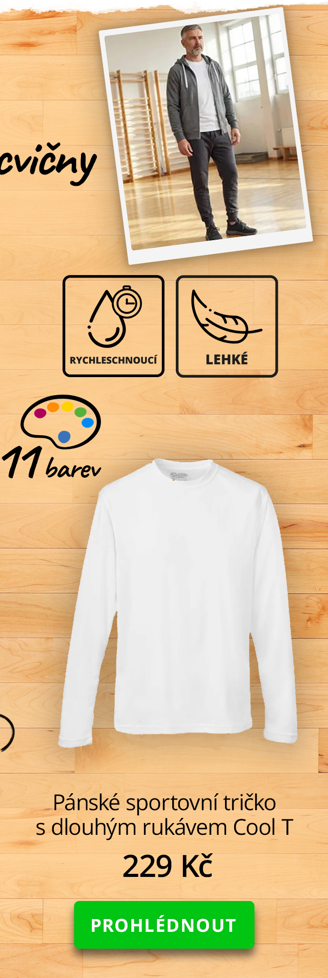 Pánské sportovní tričko s dlouhým rukávem Cool T