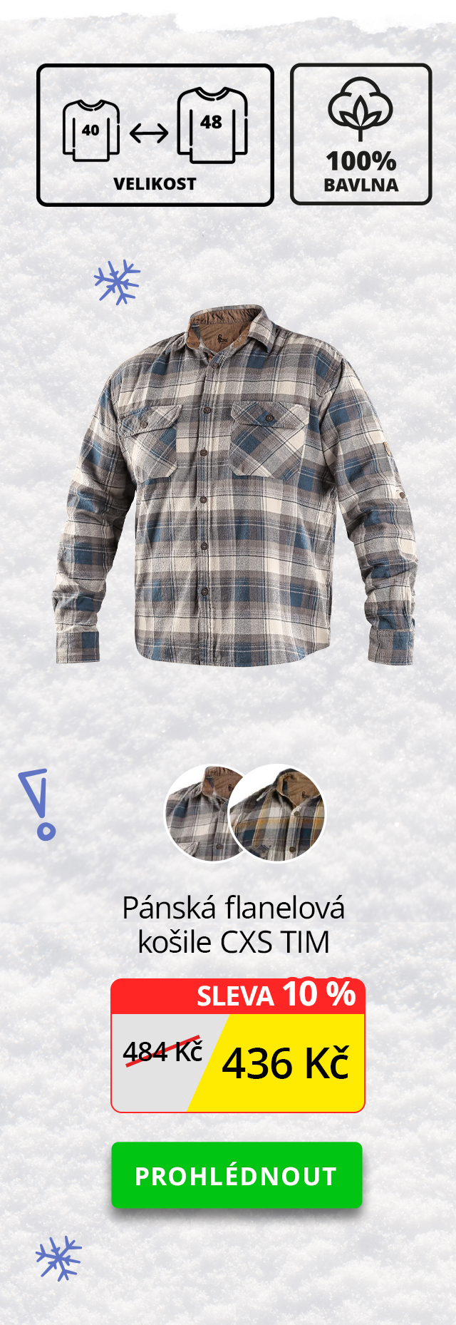 Pánská flanelová košile CXS TIM