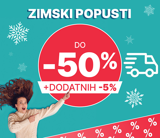 Zimski popusti do -50% + dodatnih -5% + besplatna dostava iznad 50€ >>