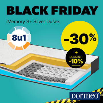 Dormeo iMemory S+ Silver dušek: -30% + DODATNIH -10% - kliknite ovde >>