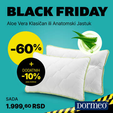 Dormeo Aloe Vera klasičan ili anatomski jastuk: -60% + DODATNIH -10% - kliknite ovde >>