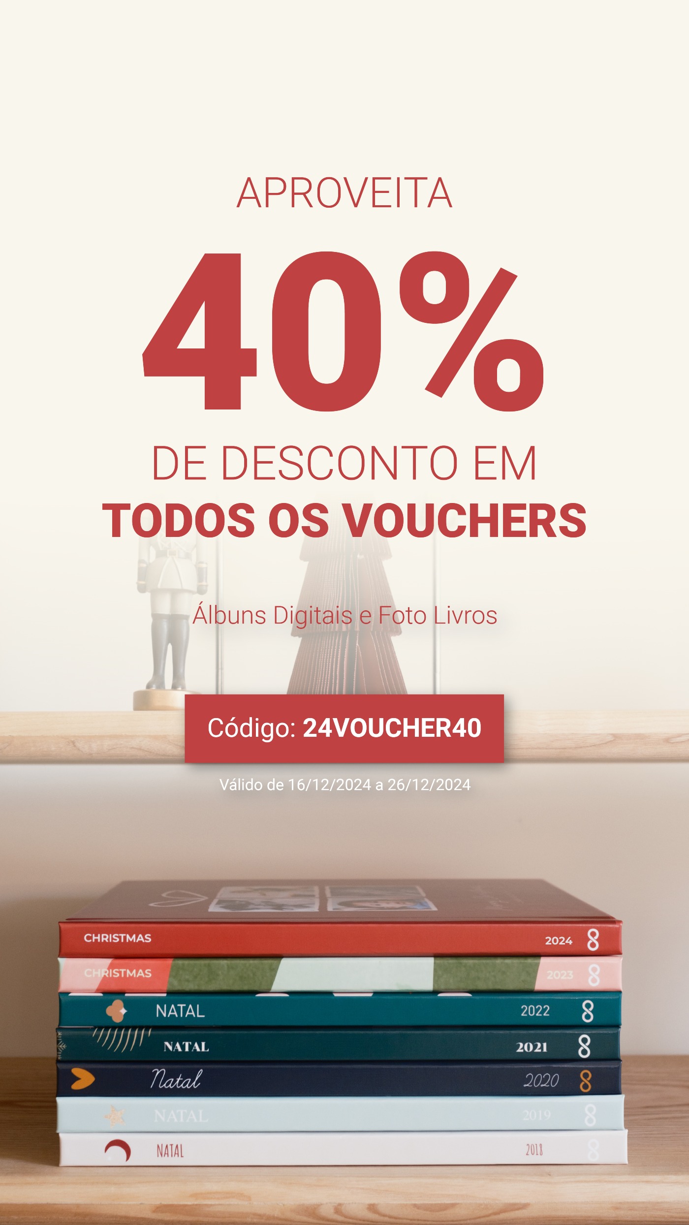 40% de desconto em vouchers