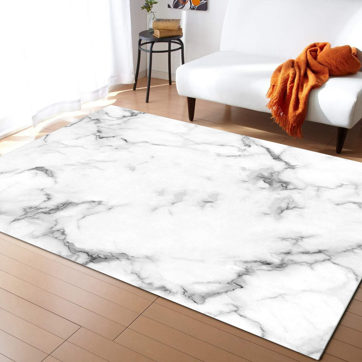 XL White Marble Rug 300 x 200